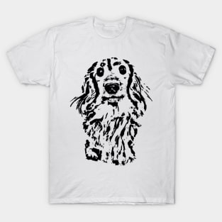 Long Haired Dachshund Sketch T-Shirt